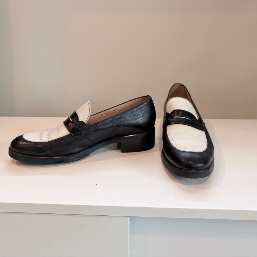 Wonders black and white loafers D9320 40